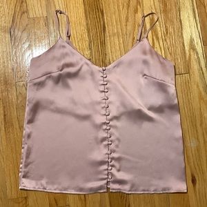 Heartloom XS Baby Pink Satin Tank with Button Detailing